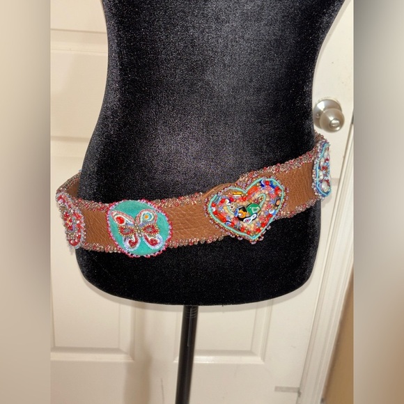 Vintage Handmade boho beaded belt Murano beads amazing piece rare find​​ main image 11